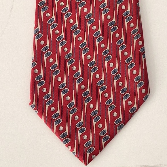 GUCCI red silk golf tie made in Italy - Picture 1 of 5